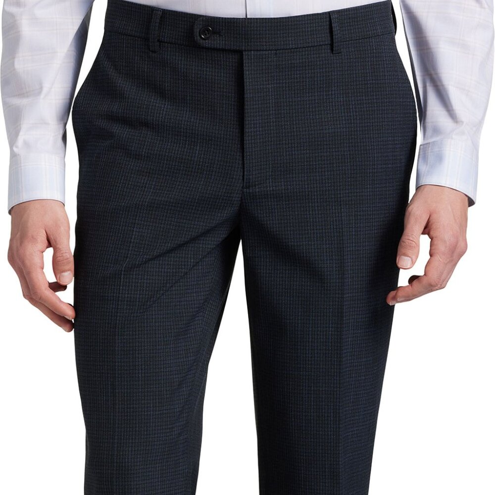 Wilke-Rodriguez Men's Slim Fit Suit Separate Pants 46 x 32 NWT Navy Blue Black